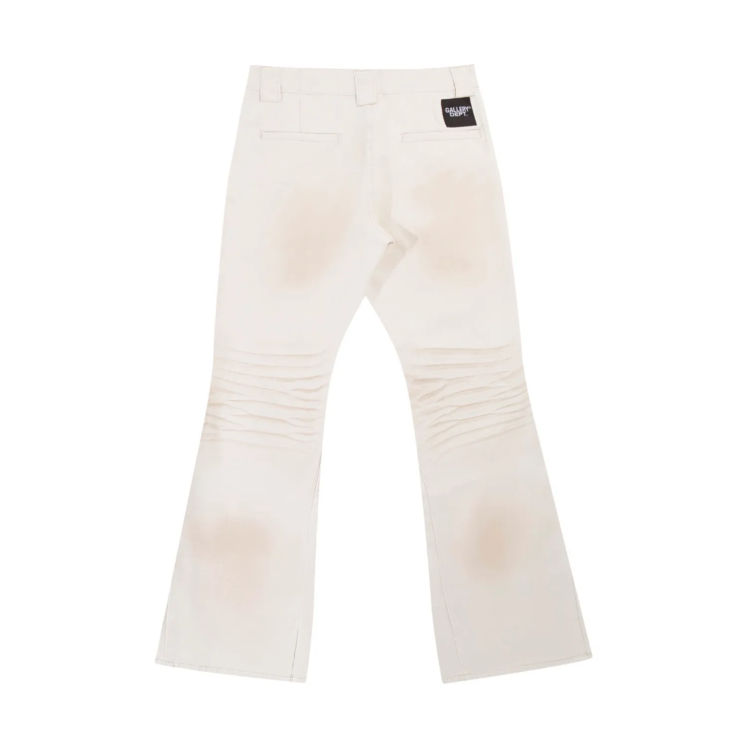 659#Gallery Dept New Dirty Style Mud Dyed Old Washed Off-White Spliced ​​Micro-Large Jeans Fashionable and Versatile Casual Pants Off-White S~XL P250